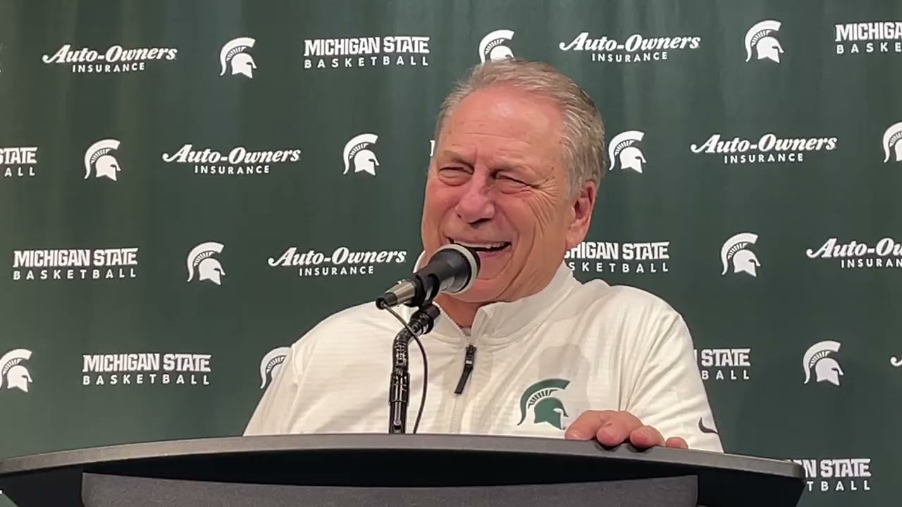 MSU's Tom Izzo at the Podium Following Rutgers Win