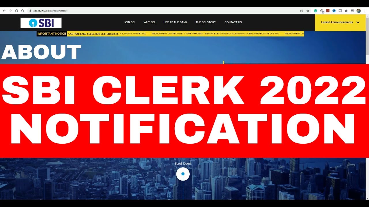 SBI Clerk 2022 Notification