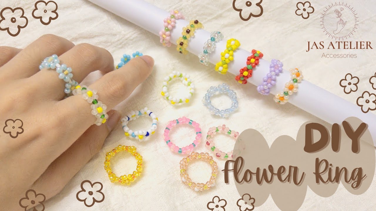 ✨Tutorial- DIY beaded Flower Ring🌸🌼🌸