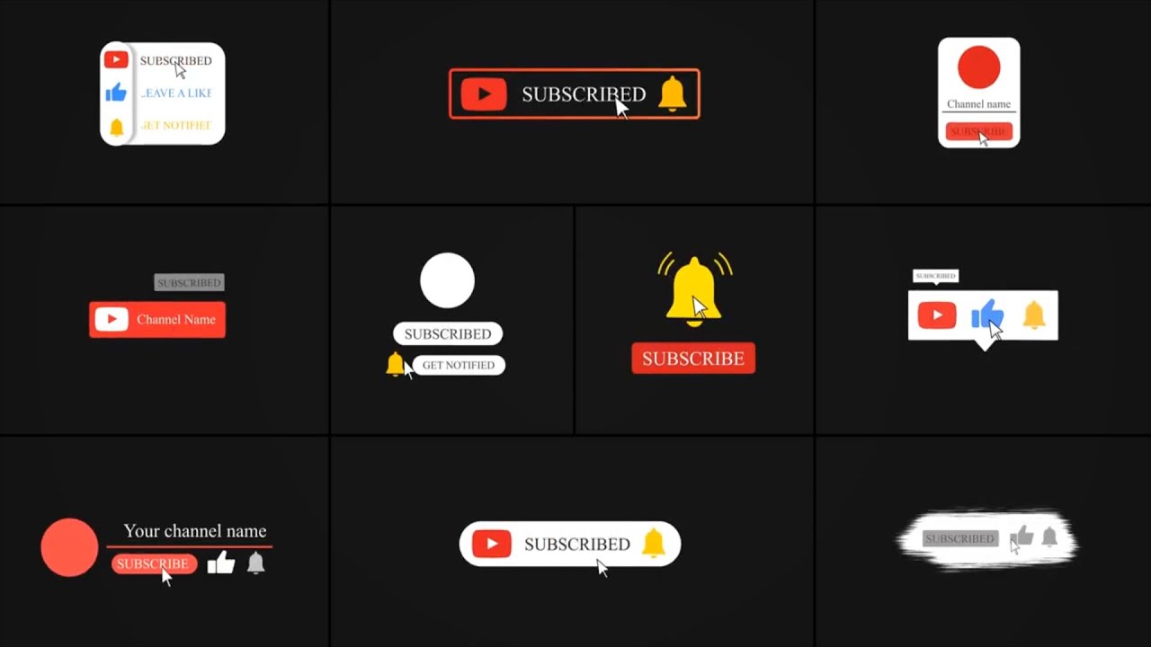 Pack Of (10) Subscribe Buttons Green Screen | youtube subscribe button green screen no copyright