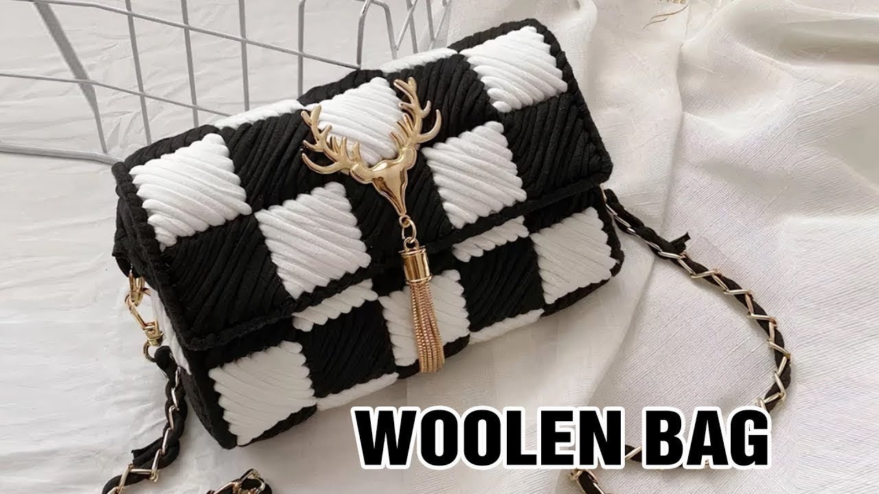 Easy Woolen Bag Making With Plastic Canvas | Make A Cute Crossbody Bag     Plastic Canvas Bag DIY