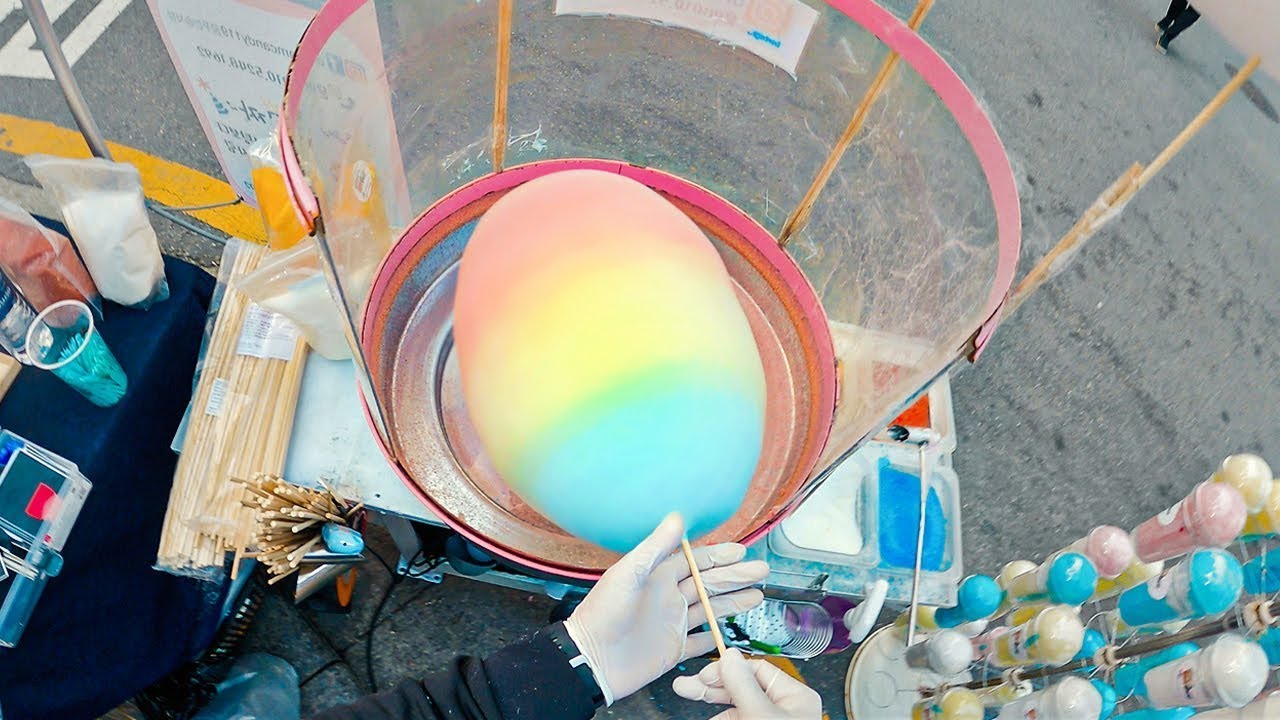 How to make fantastic cotton candy - Korean Street Food (Gopro)