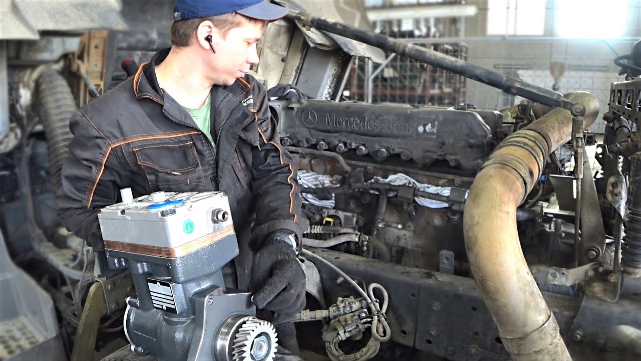 Двигатель OM457 Mercedes. Компрессор кидает масло. Mercedes Axor / Камаз 5490 NEO. Устраняем причину