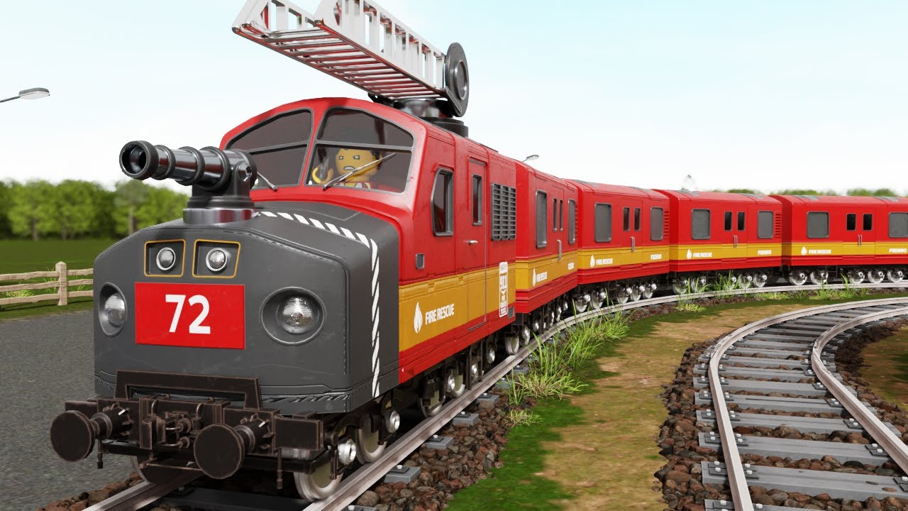 Fire Rescue Train Saves the Station! 🚂🔥 Fire Truck & Water Tank Team Up!