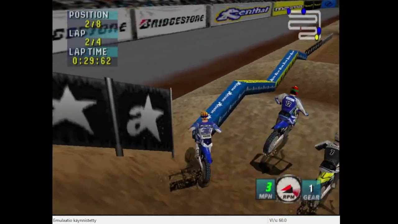N64, NTSC, Emulated, Jeremy McGrath Supercross 2000, Tempe, Race, 125cc, 2:56.01