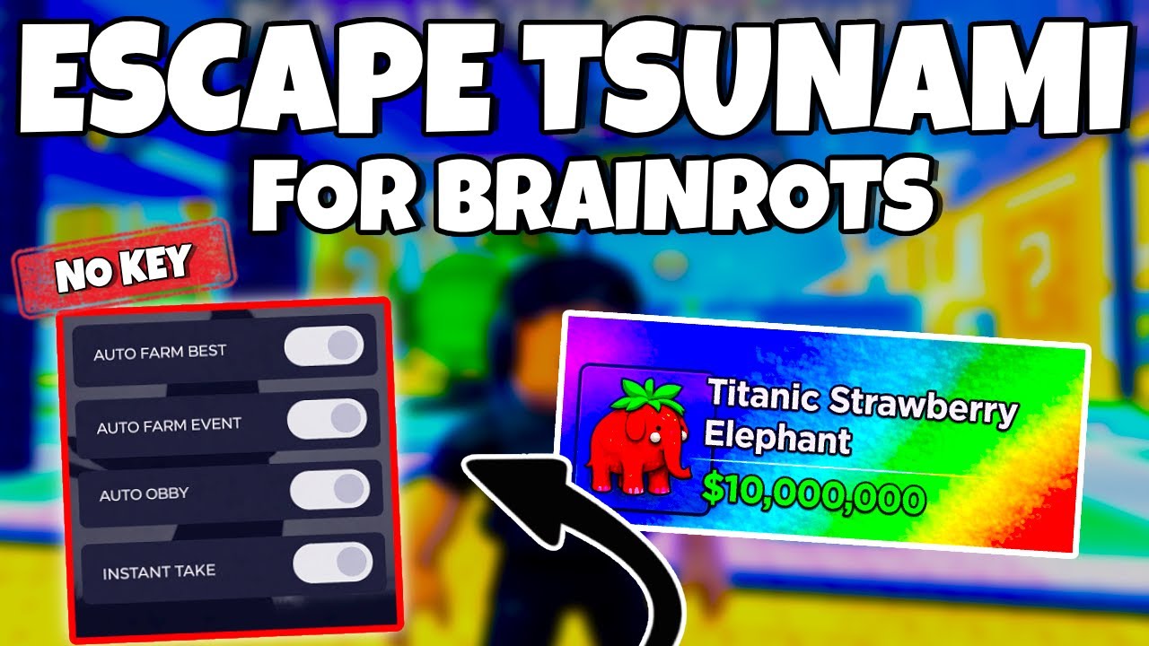 Escape Tsunami for Brainrots Script Pastebin 2026 | Autofarm, Auto Gold Bars, Complete Obby