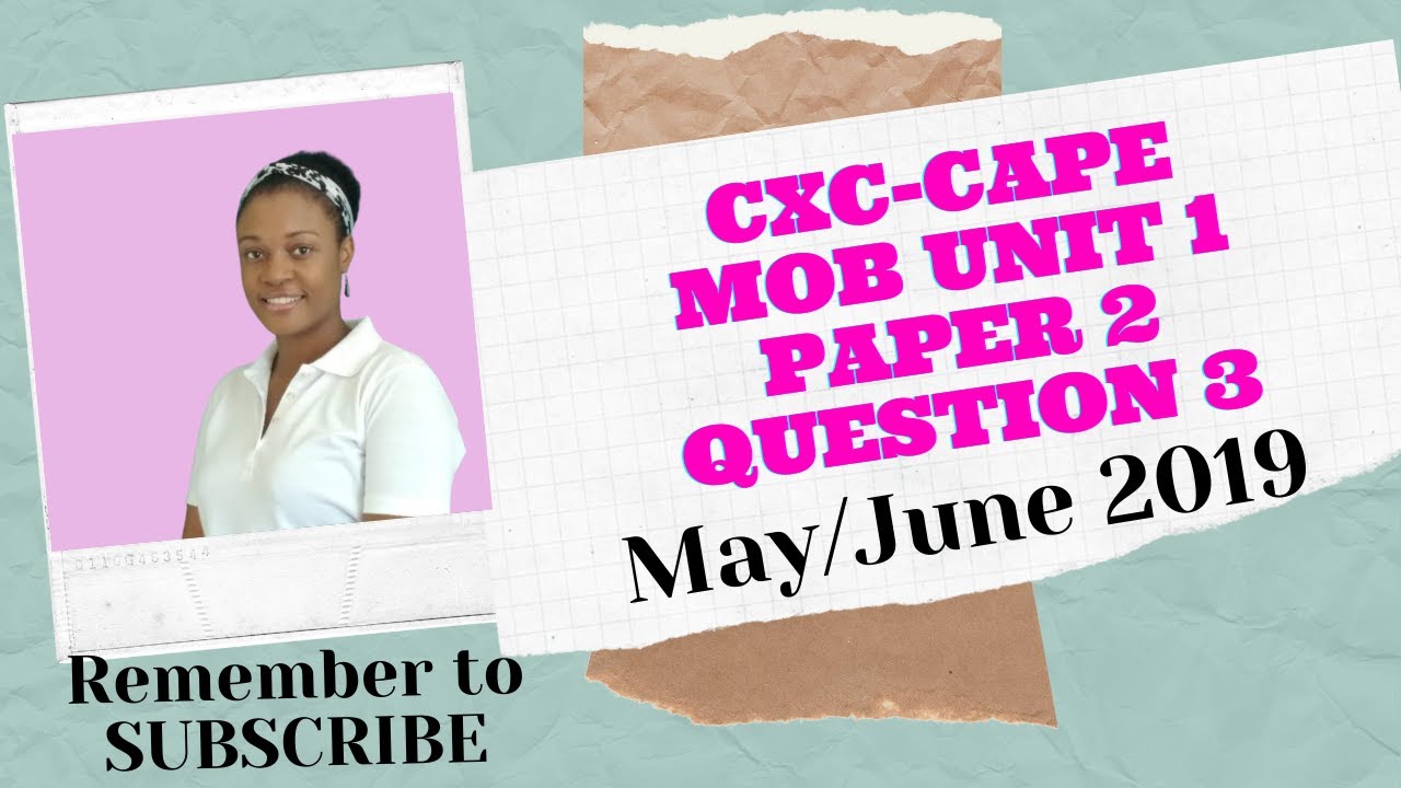 CXC-CAPE Management of Business Unit 1 Paper 2 Question 3 - May/June 2019