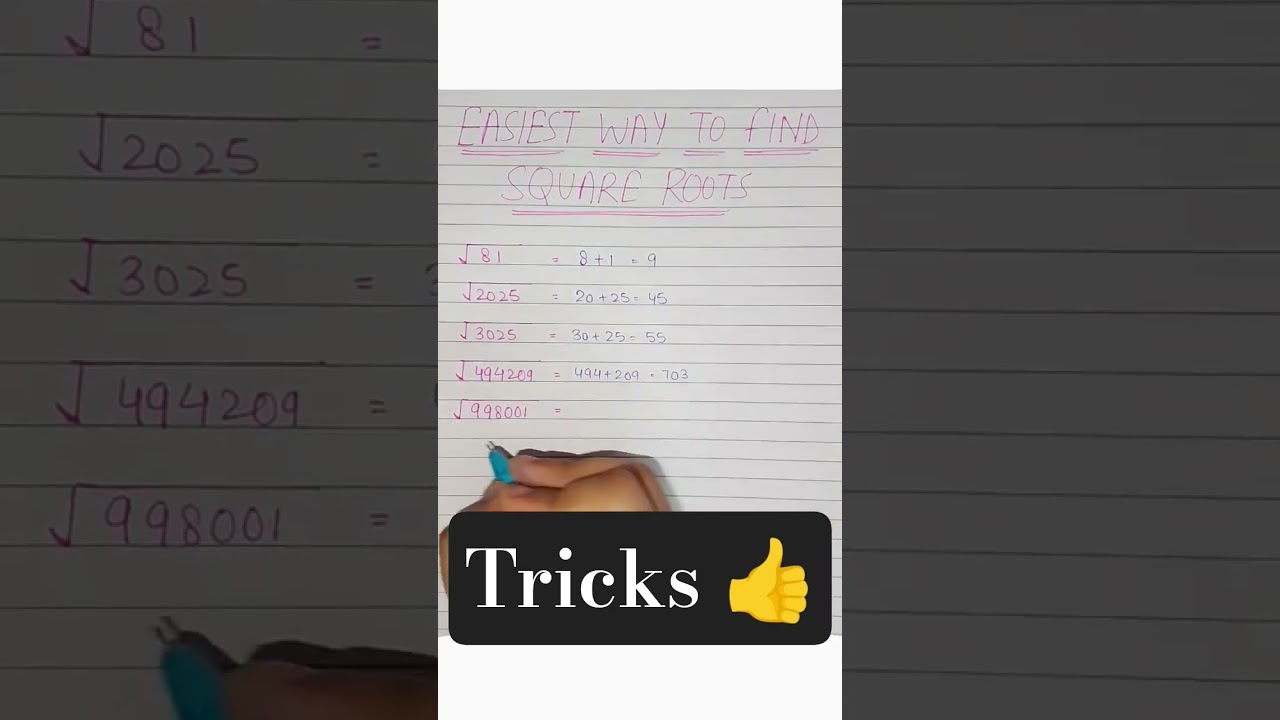 Easiest way to find square roots #mathstricks #shortandeasy