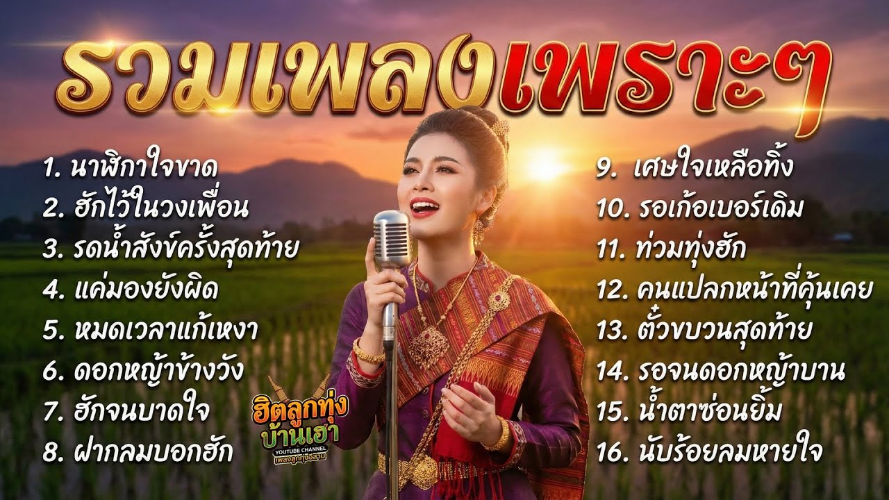 รวมฮิตลูกทุ่งเพราะๆ เจ็บจี๊ดขยี้ใจ คนโดนเท ฟังแล้วน้ำตาซึม ไม่มีโฆษณาคั่นบ่อย | ฮิตลูกทุ่งบ้านเฮา
