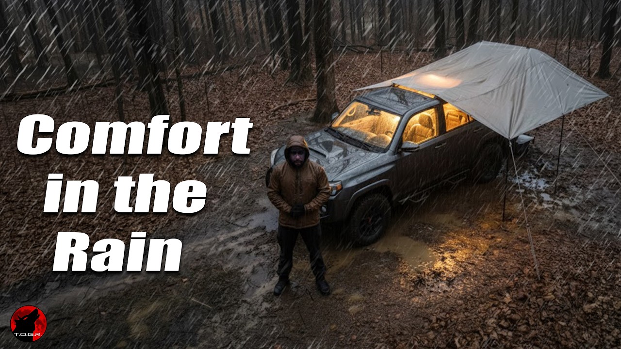 Surviving the Storm - Constructing a Defender Storm Shelter in the Rain - Camping Adventure