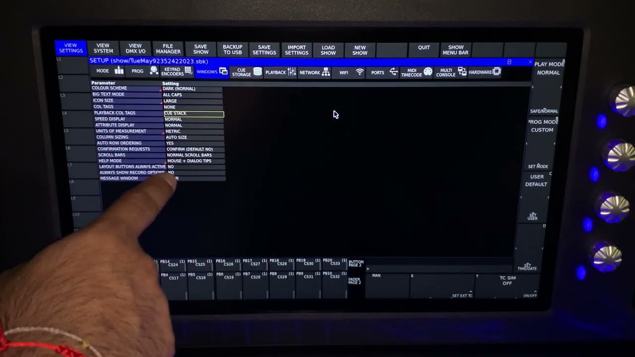Personalización de color fader, encoder, Linea Stadium