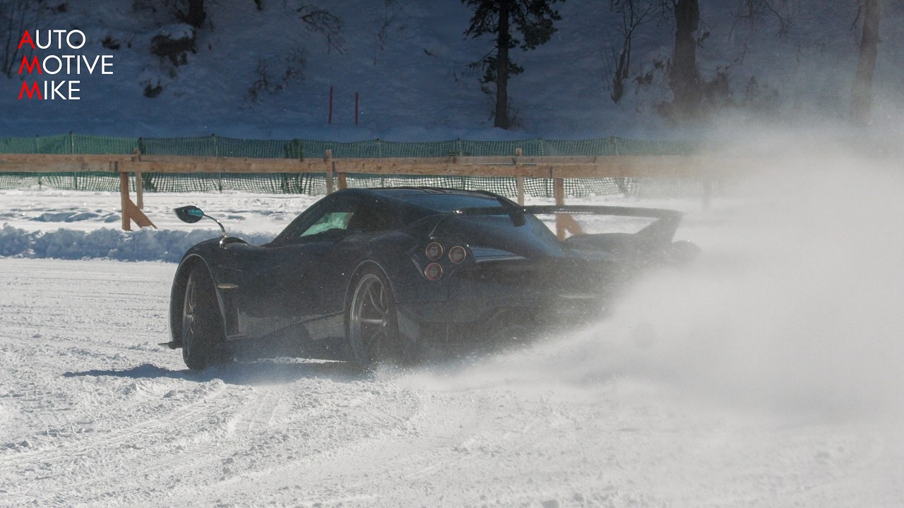 One-off $5 million Pagani Huayra Epitome DRIFTING on the ICE