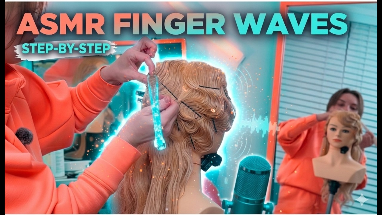 ASMR hair brush sleep aid f4m | Finger waves hairstyle tutorial step-by-step
