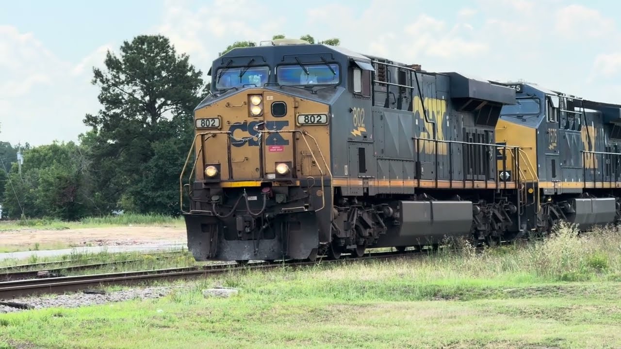 Canadian K3L! CSX 802 Leads Reroute AutoRack Train M277-28 By Hamlet,NC 