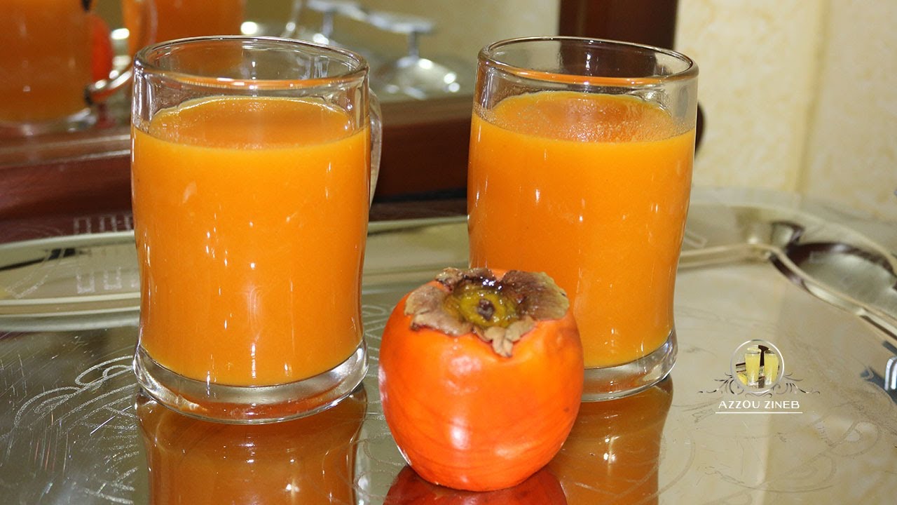 عصير الكاكي عصير فاكهة الموسم الشتوي كنز من الفوائد 🍹Jus de KAKI