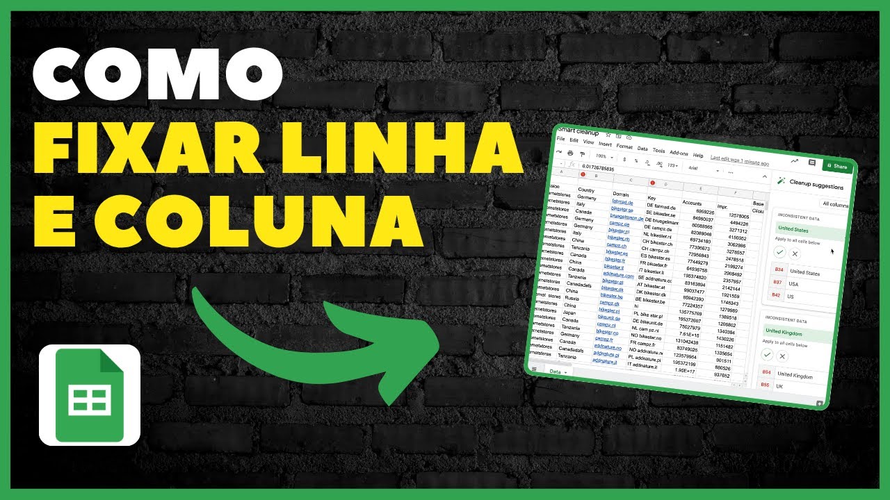 Como FIXAR LINHA E COLUNA No Google Sheets - PASSO A PASSO