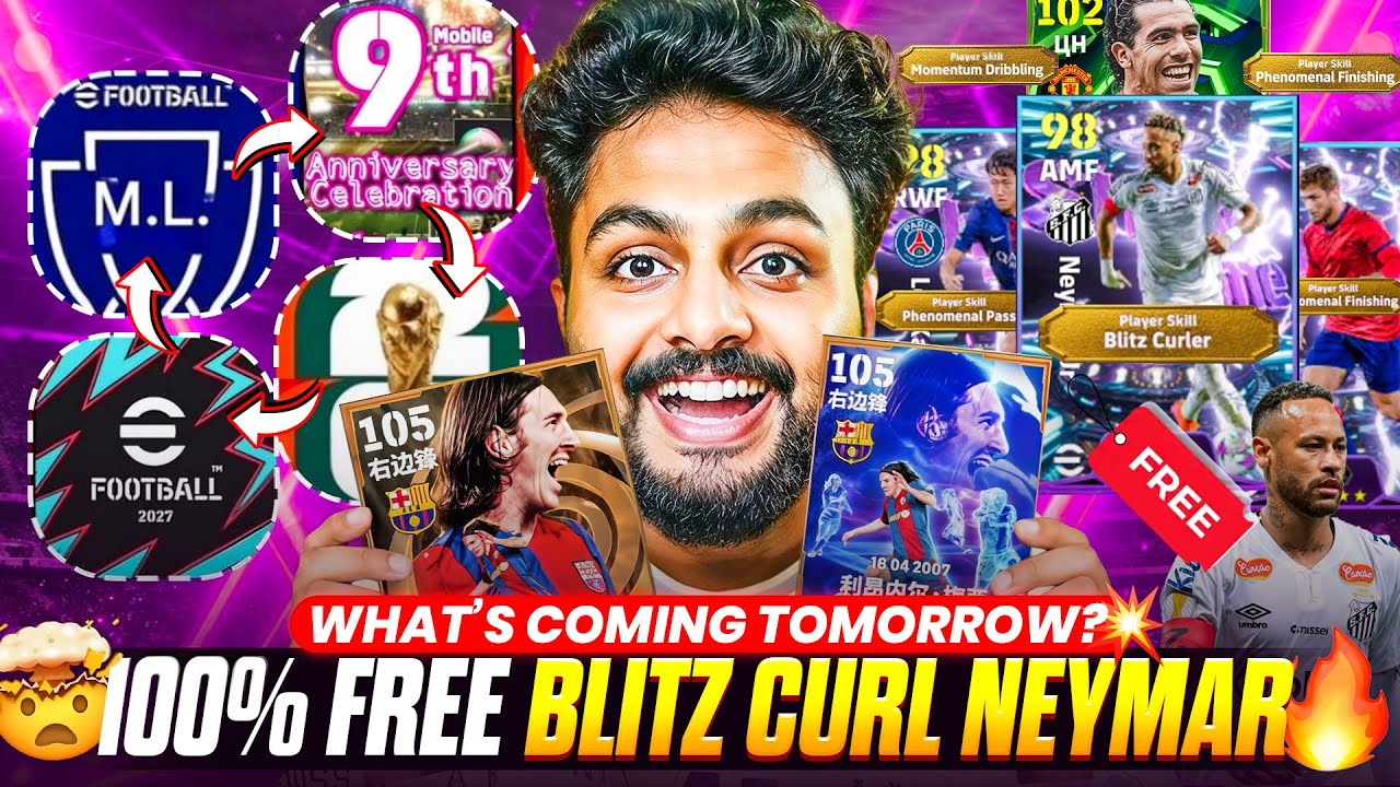 FREE BLITZ CURL NEYMAR GAMEPLAY LEAKED😍🔥 MASTER LEAGUE ROADMAP + MAJOR UPDATE🤯 TRIPLE BOOSTER MESSI😳