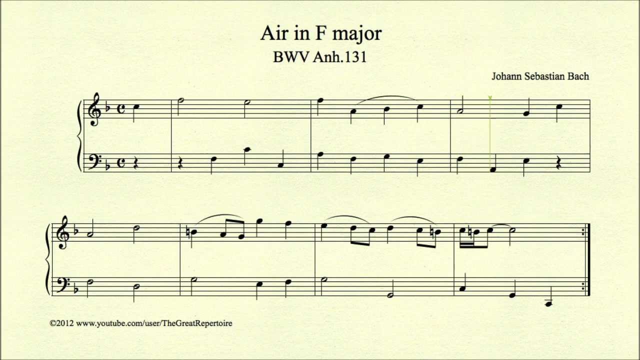 Bach, Air in F major, BWV Anh 131