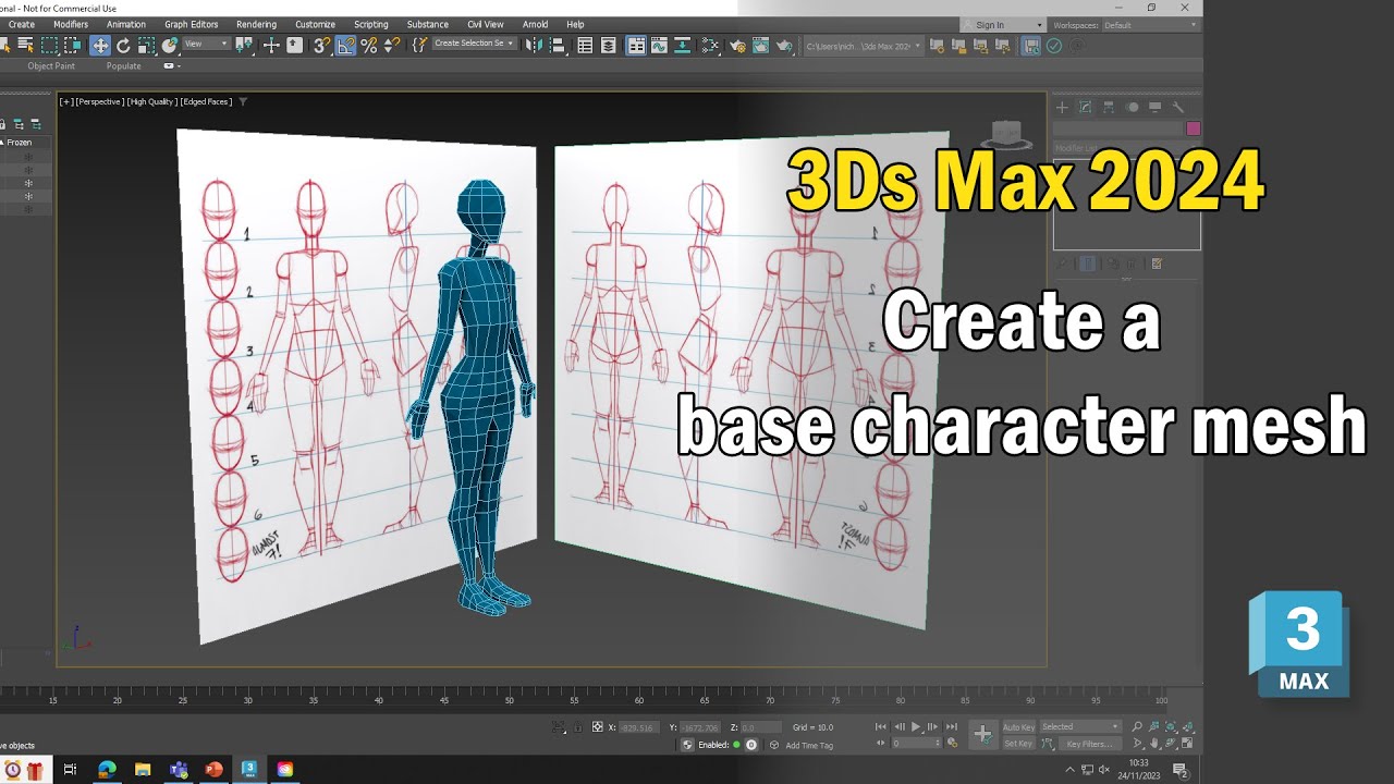 3Ds Max 2024 - Character Modelling - Base Mesh - Part 01