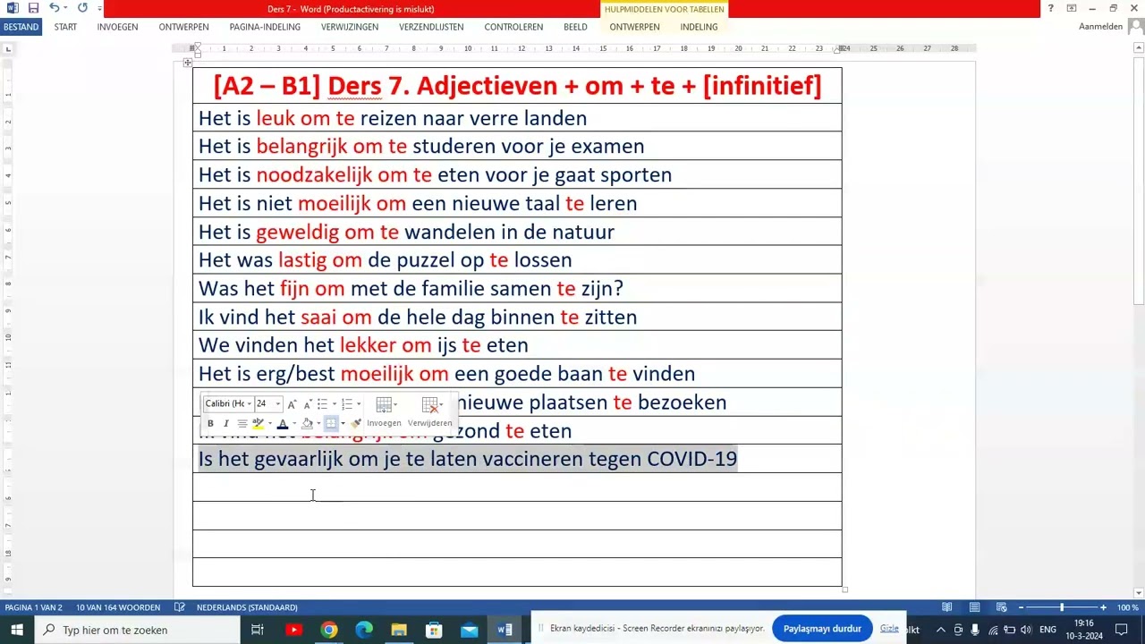 [A2 - B1] Ders 7. Hollandaca [Sıfat + om ... te] Yapısı. [Adjectieven + om ... te] in het Nederlands