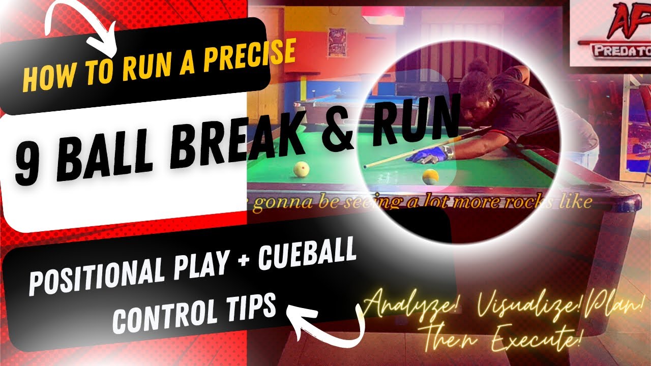 9 BALL POOL RACK ANALYSIS LESSON|HOW TO PRECISELY BREAK & RUN A 9 BALL  RACK + CUEBALL CONTROL TIPS