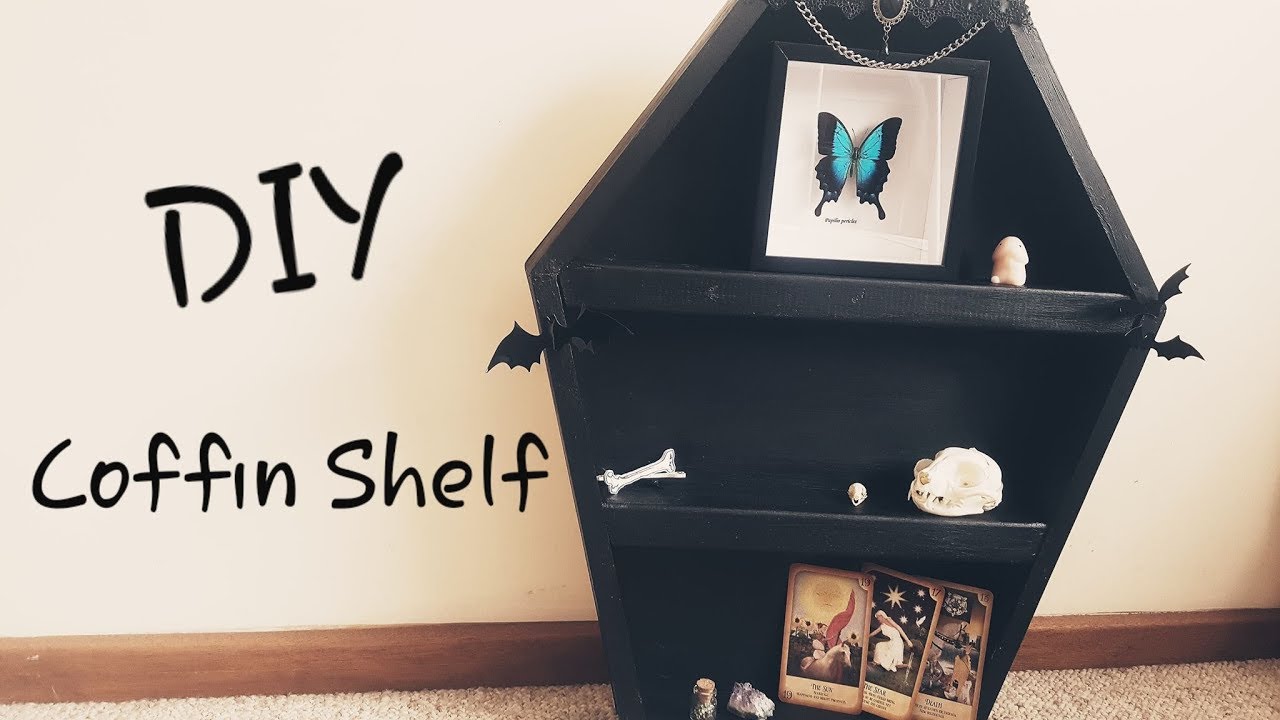 DIY Gothic Coffin Bookshelf