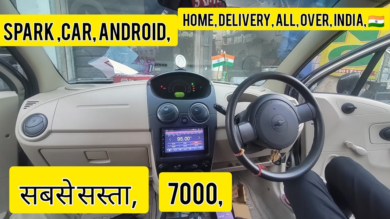Spark car android music system fitting konnect audio home delivery all over India 🇮🇳 7 Inch