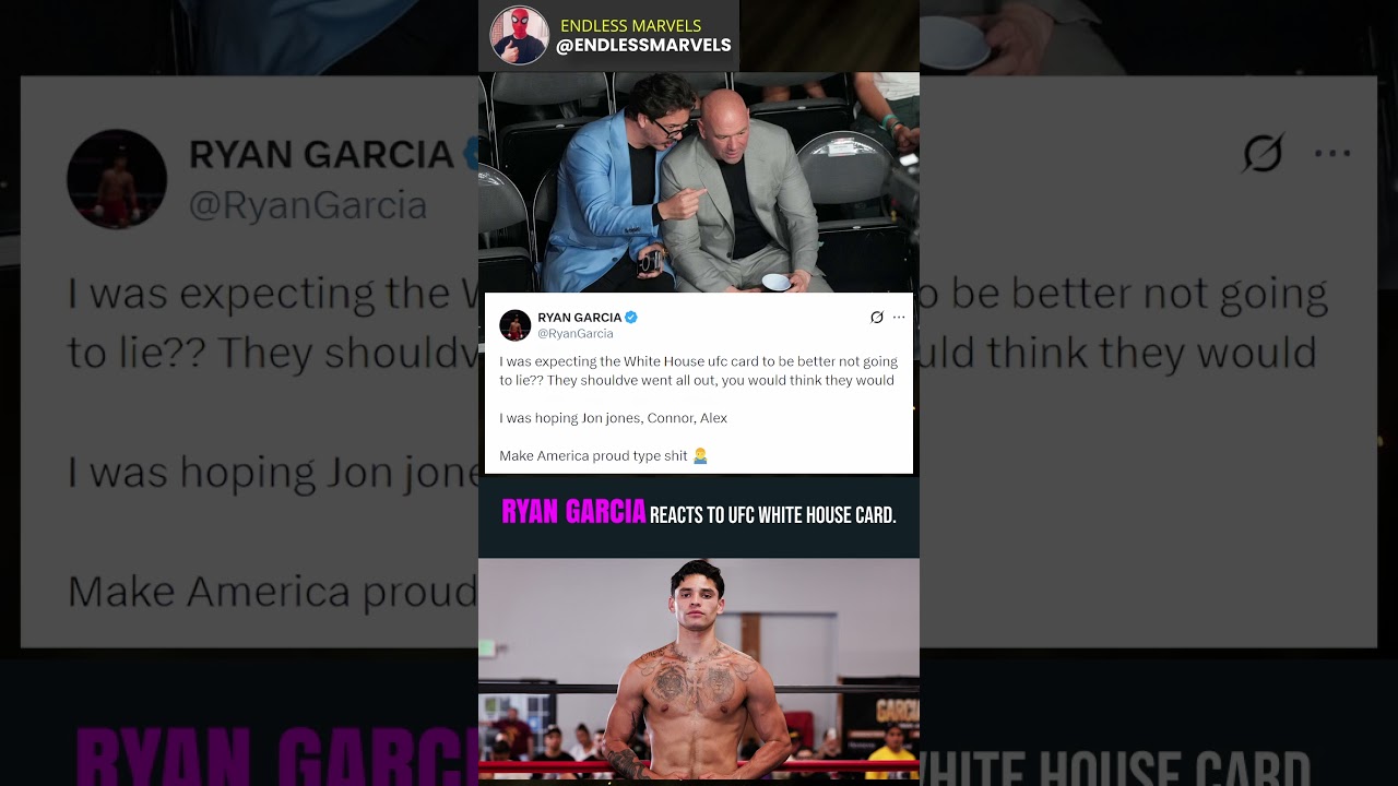 Ryan Garcia Reacts to the UFC White House Card 🔥 #boxing