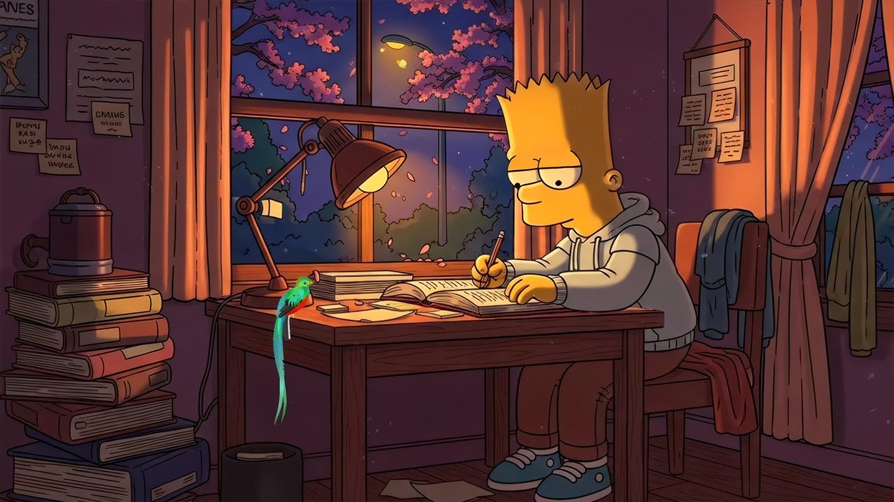 Ｓｐｒｉｎｇ Ｎｉｇｈｔ Ｓｔｕｄｙ 📝 Chill Lofi Beats 🌙 Calm Music for Deep Focus & Sleep