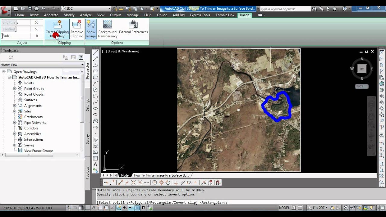 AutoCAD Civil 3D How To Trim Image to a Surface Border