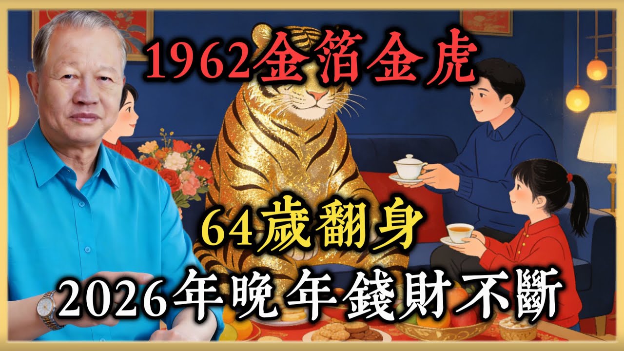 1962金箔金虎64歲翻身！2026將星入命，子女發達孝敬父母，晚年錢財不斷！#曾仕強#國學經典#國學智慧#曾講國學