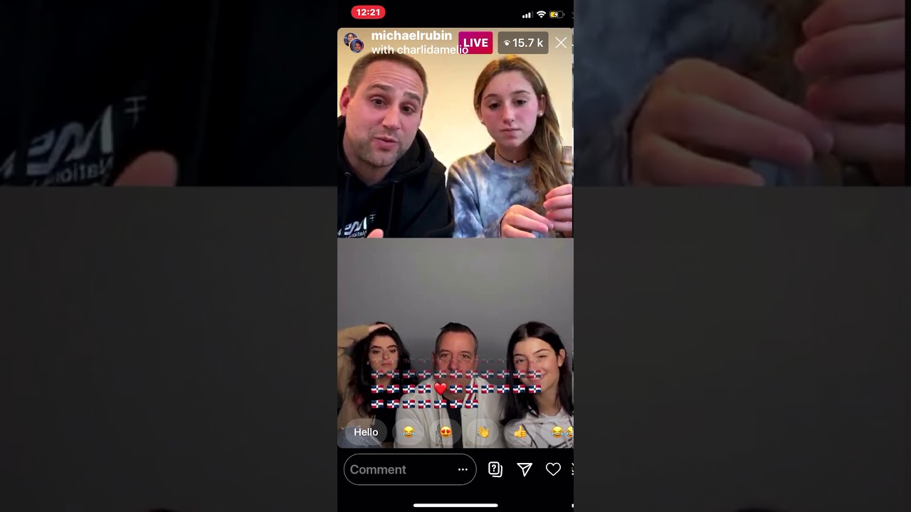 Michael Rubin Instagram Live w/ Charli, Dixie , Marc D’amelio (18/04/20)