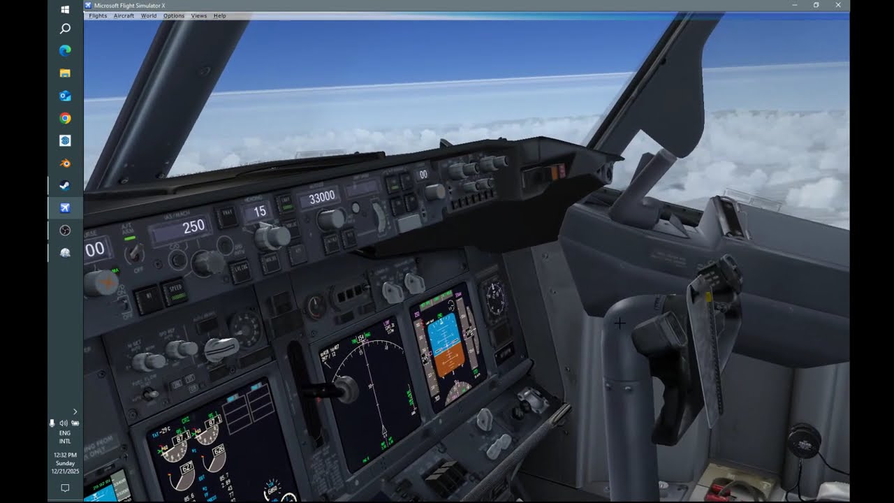 Rainy Landing at Rome PMDG 737 - FSX