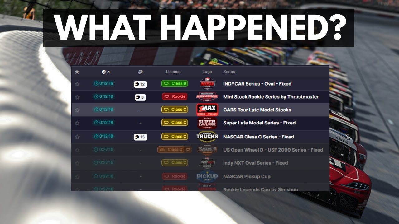 Неужели гонки по овальным трассам в iRacing умирают?