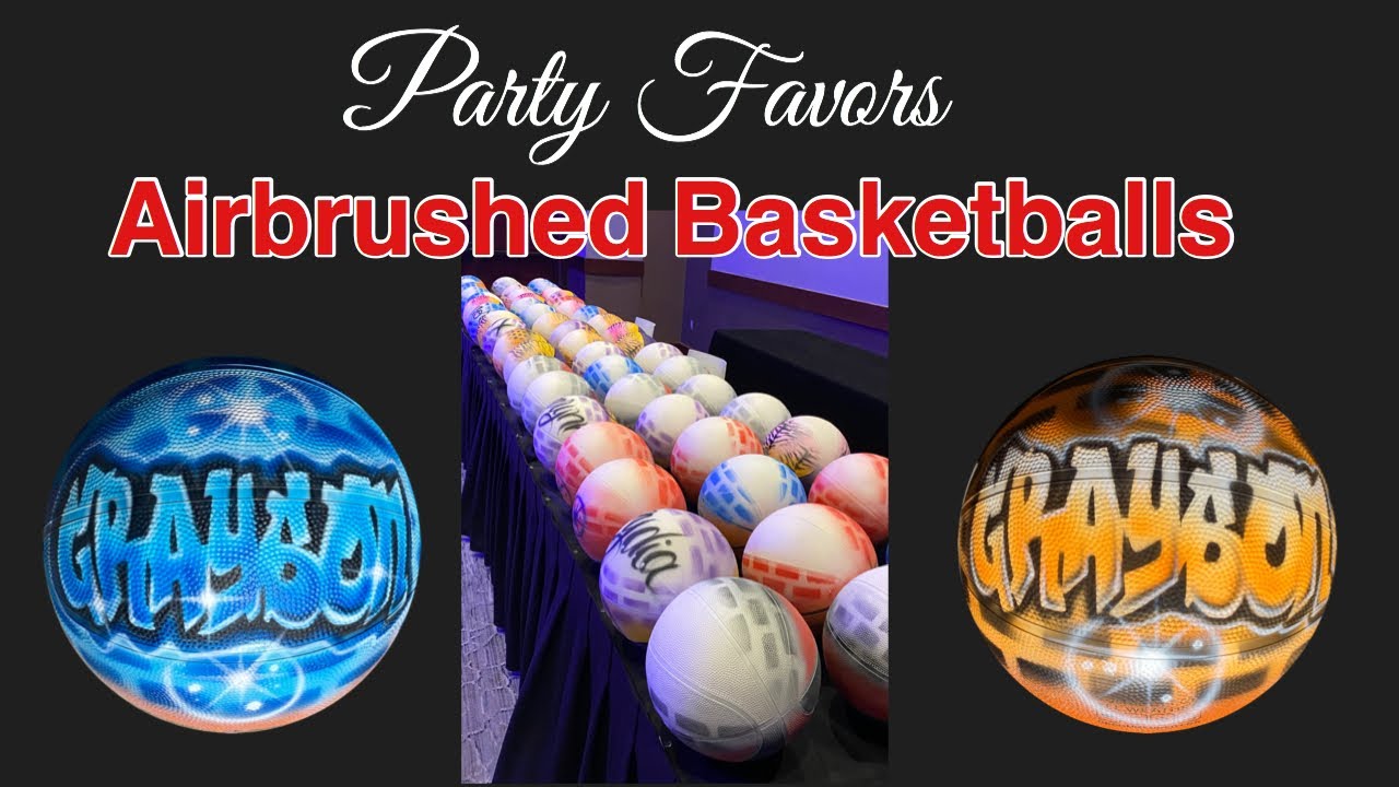 Barmitzvah Day Airbrush Set Up Airbrushed Basketballs