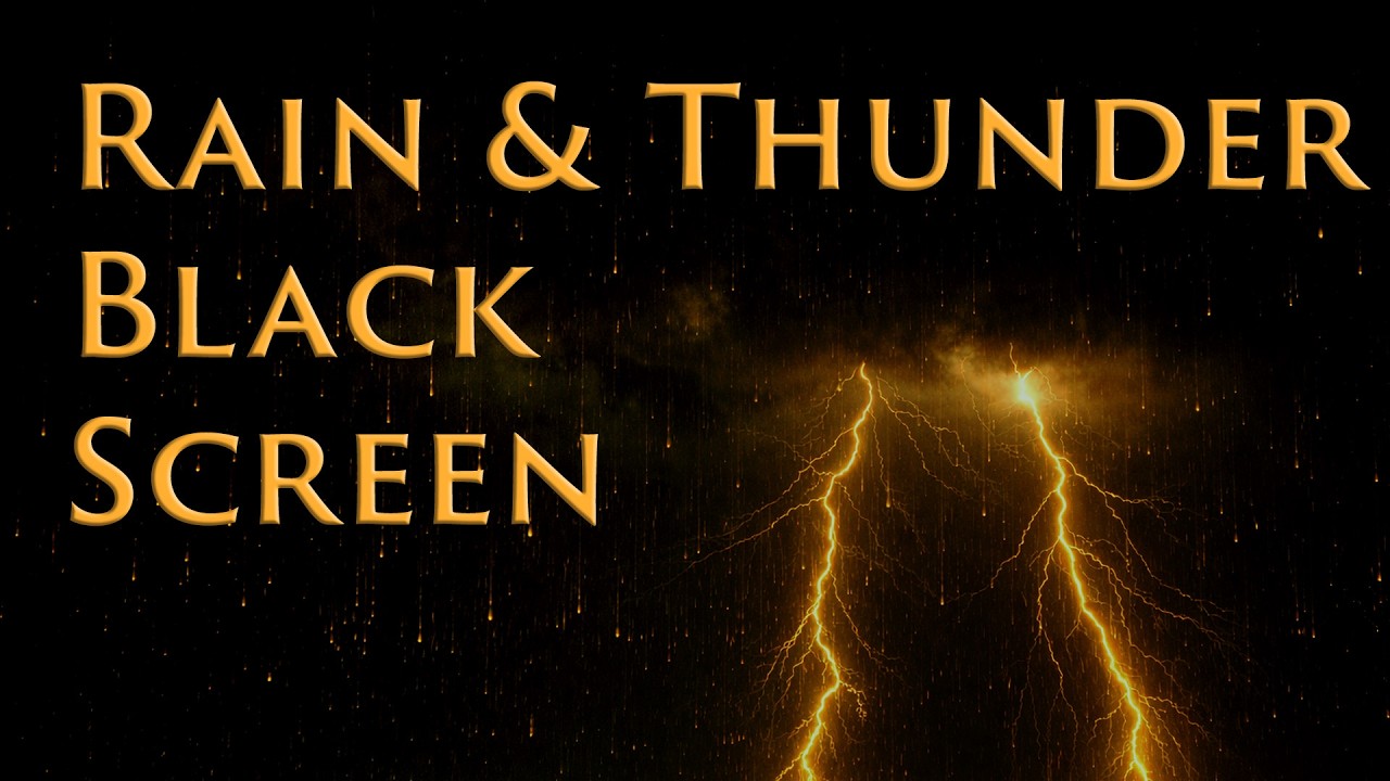 THUNDER and RAIN Sounds for Sleeping BLACK SCREEN  Sleep and Relaxation  Dark Screen Nature Sounds