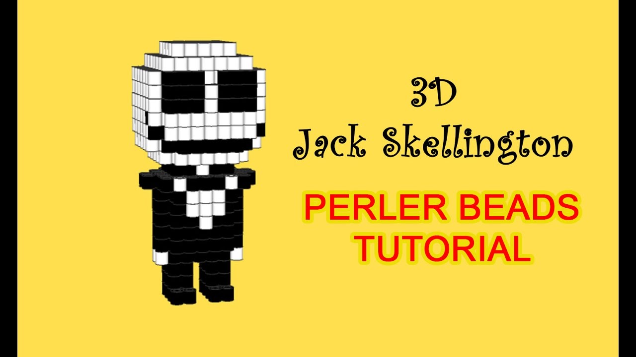 Nightmare Before Christmas Jack Skellington 3D Hama Beads Perler Artkal tutorial