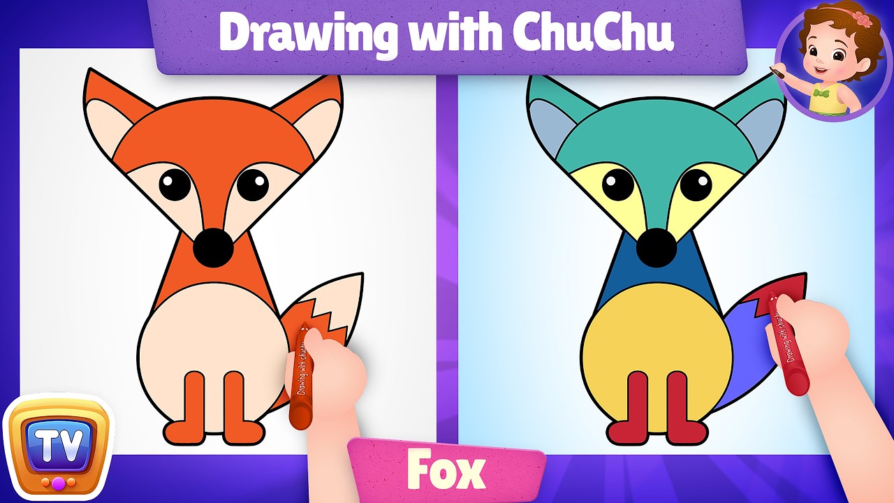 How to Draw a Fox? - Drawing with ChuChu - ChuChu TV Drawing for Kids Easy Step by Step