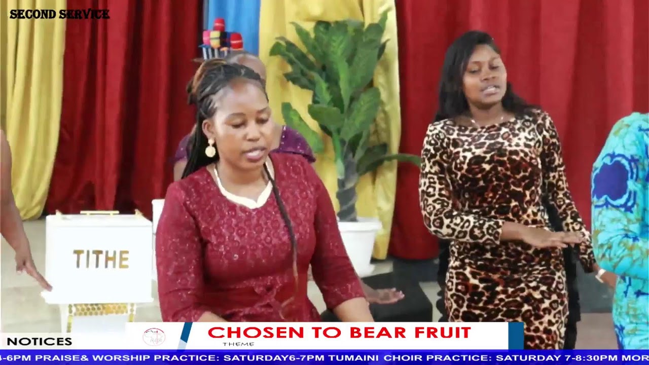 TUMAINI CHOIR MINISTERING DURING THE SECOND WORSHIP SERVICE