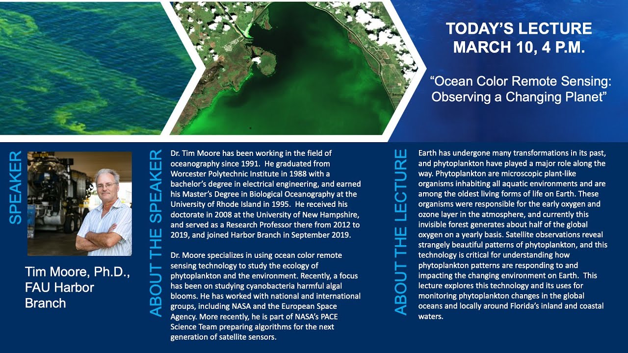 Ocean Science Lecture Series featuring Tim Moore, Ph.D.