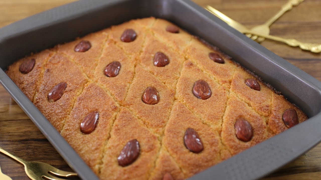 Basbousa Recipe | How to Make Basbousa (Semolina Cake)