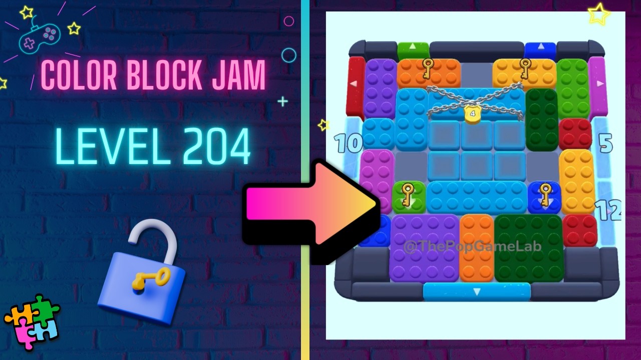 Color Block Jam - Level 204 - Solution Walkthrough