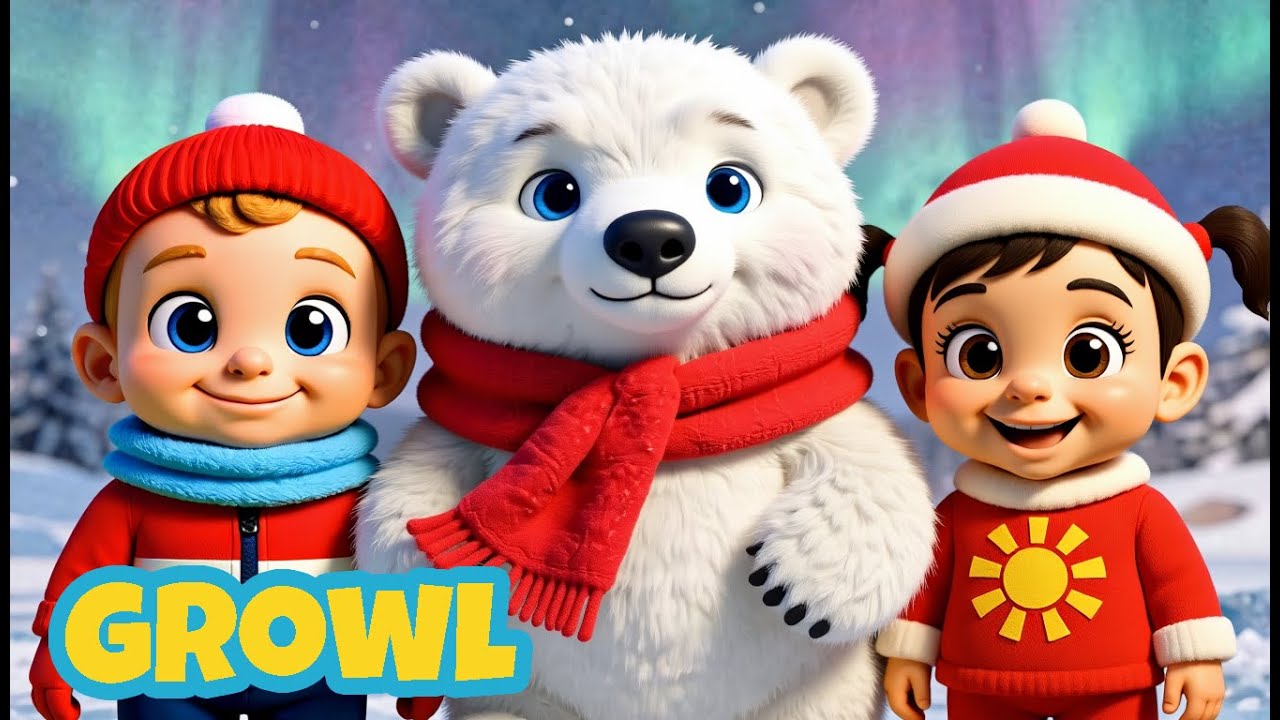 Milla, Erik & Zuri Bobo the Polar Bear 🐻 The Arctic Stomp Song! Kids Music & Polar Animals.