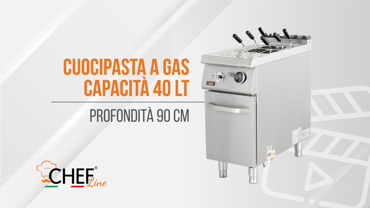 Cuocipasta A Gas Capacit&agrave; 40 Lt Profondit&agrave; 90 cm Prezzi Shock CHCPG40GT9-EKO - Chefline