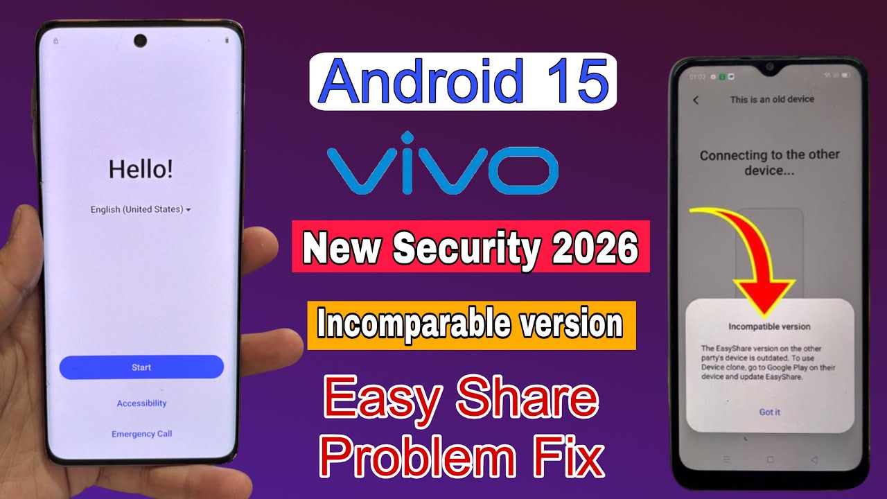 ALL Vivo FRP Bypass* Android 15 | Incompatible version Problem | Vivo FRPBypass Android 15 | No PC|