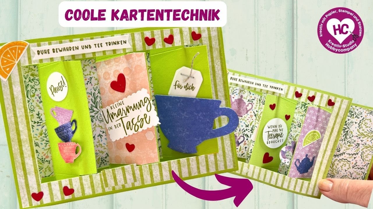 Zauberhafte 3-fach Pop up Karte basteln