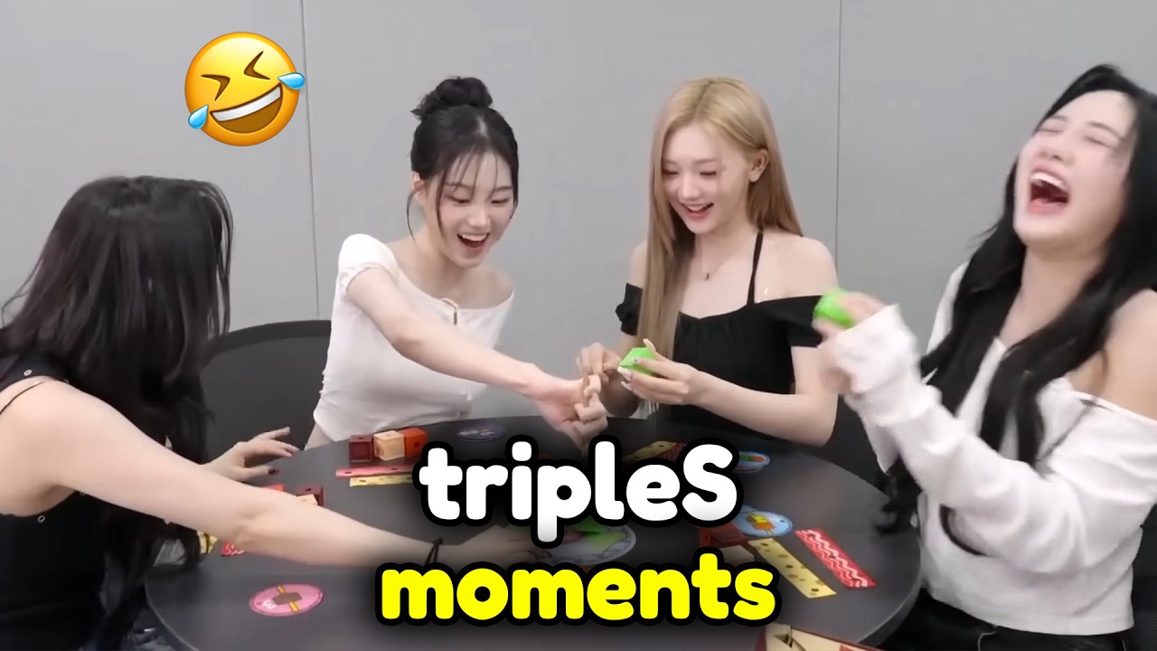 tripleS being insanely competitive over board games