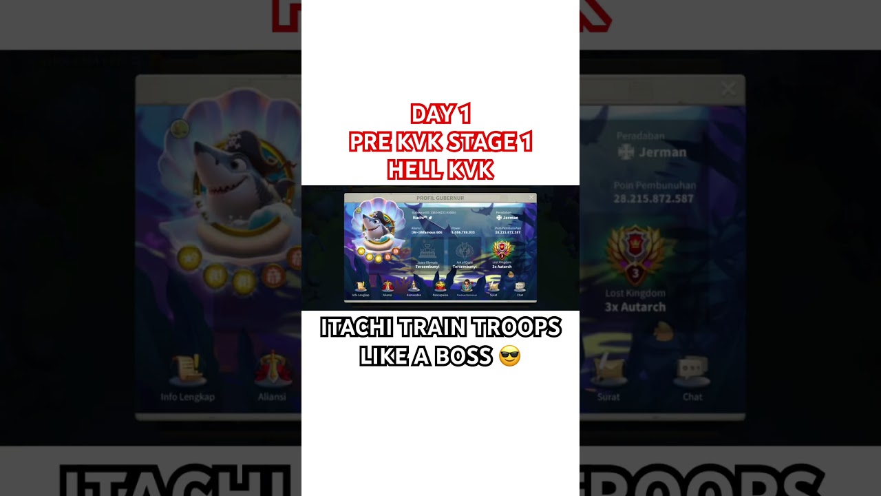 DAY 1 PRE KVK STAGE 1 HELL KVK! ITACHI TRAIN TROOPS LIKE A BOSS 😎@RiseofKingdoms #riseofkingdoms