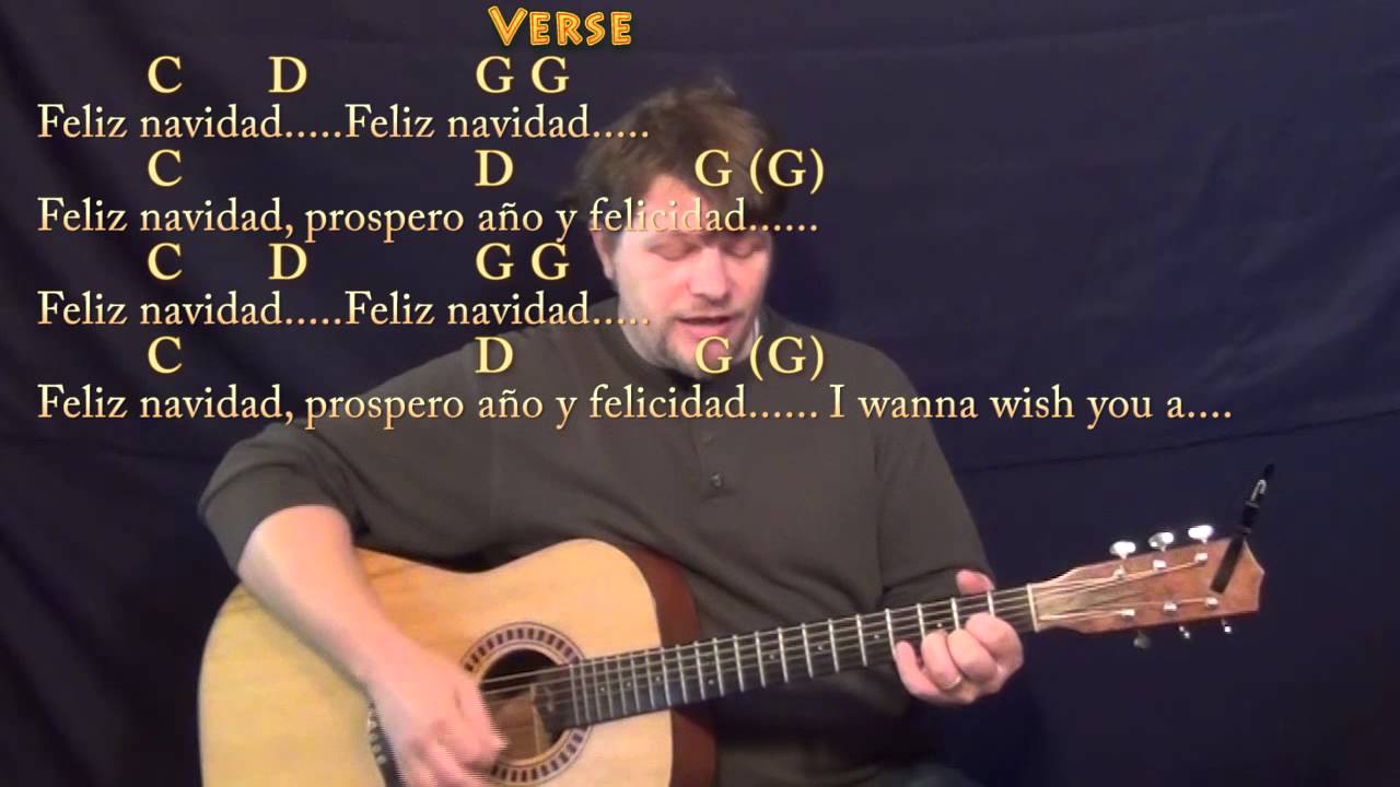Feliz Navidad (Christmas) Strum Guitar Cover Lesson in G with Chords/Lyrics - G C D Em
