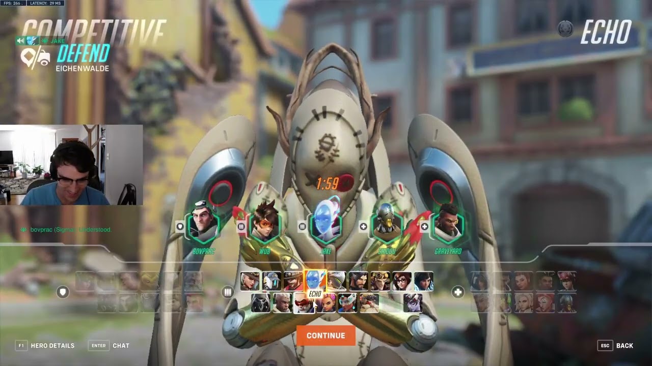 JAKE INSANE ECHO + SOLDIER 76 + CASSIDY GAMEPLAY OVERWACTH 2 SEASON 6